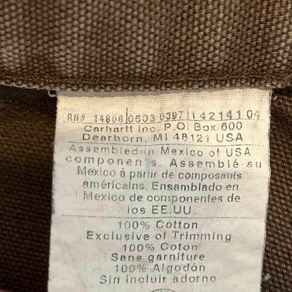 Men's Carhartt Duck Canvas Carpenter Jeans SZ 36x30 Chocolate Brown B11 CHT - Picture 12 of 12